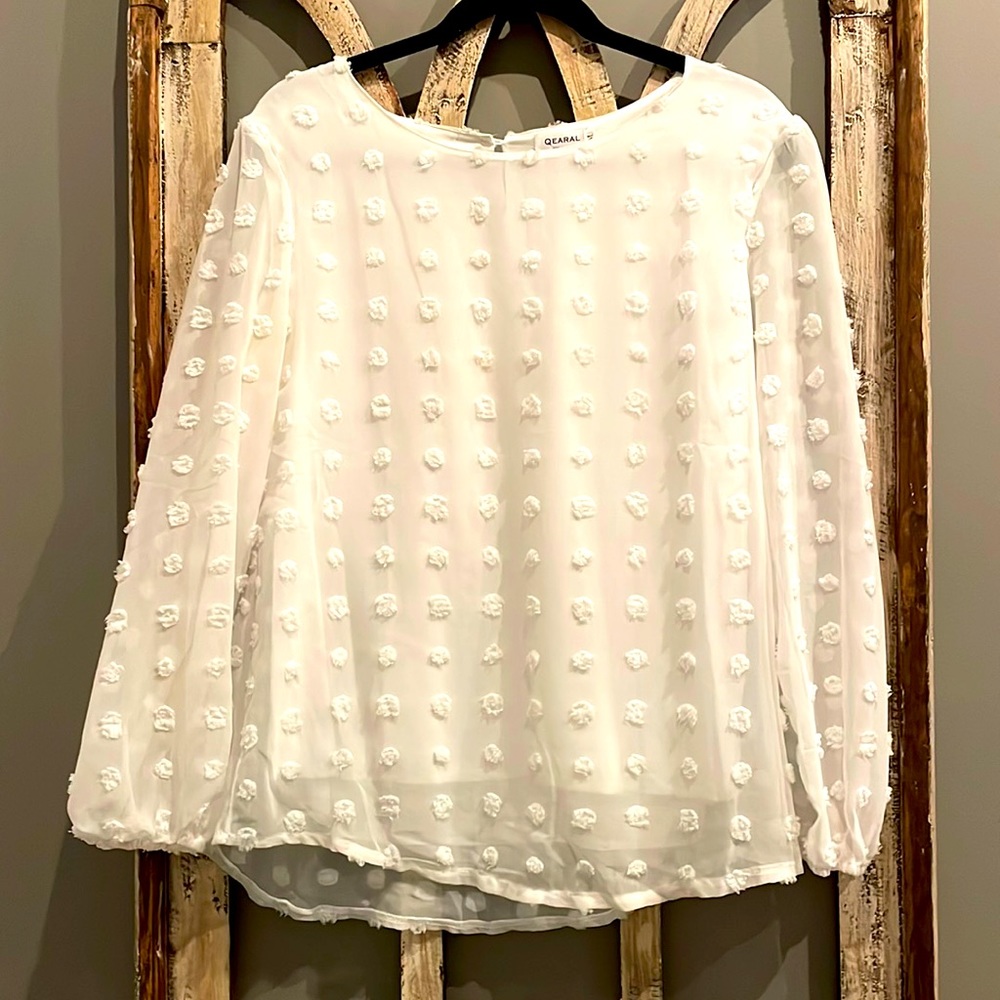 White Pom Pom blouse